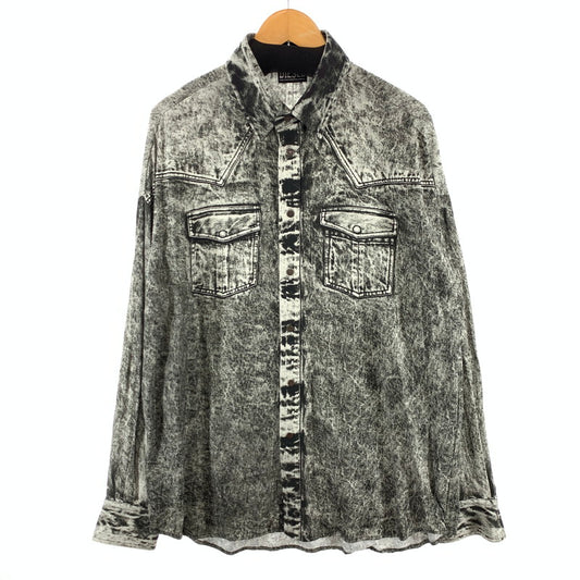 【中古品】【メンズ】 DIESEL ディーゼル A07253 S-KANG OSGAK DENIM PRINT L.S SHIRT デニムプリント 長袖シャツ トップス ブランド 古着 141-260412-gm-24-fuz サイズ：L カラー：グレー 万代Net店
