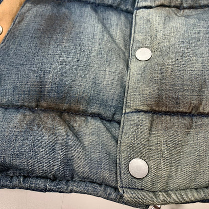 【現状渡し品】【メンズ】 ISAMUKATAYAMA BACKLASH イサムカタヤマバックラッシュ 1393-01 13AW ユーズド加工デニムベスト 140-240303-st-13-fuz サイズ：M カラー：ブルー 万代Net店