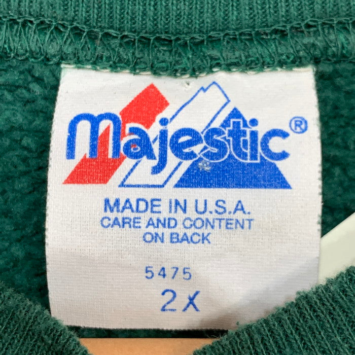【中古品】【メンズ】 MAJESTIC スウェット ブランド 古着 145-260228-gm-08-fuz サイズ：2X カラー：グリーン 万代Net店