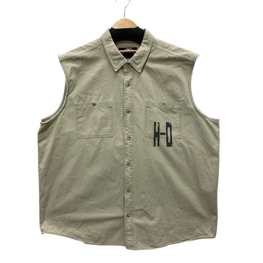 【中古品】【メンズ】 HARLEY DAVIDSON ハーレーダビッドソン SLEEVELESS SHIRT ベスト トップス ブランド 古着 145-250427-gm-15-fuz サイズ：3XL カラー：カーキ 万代Net店