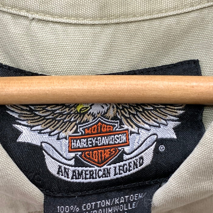 【中古品】【メンズ】 HARLEY DAVIDSON ハーレーダビッドソン SLEEVELESS SHIRT ベスト トップス ブランド 古着 145-250427-gm-15-fuz サイズ：3XL カラー：カーキ 万代Net店