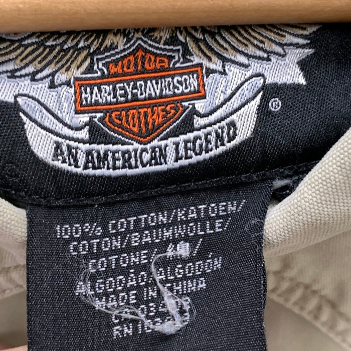 【中古品】【メンズ】 HARLEY DAVIDSON ハーレーダビッドソン SLEEVELESS SHIRT ベスト トップス ブランド 古着 145-250427-gm-15-fuz サイズ：3XL カラー：カーキ 万代Net店