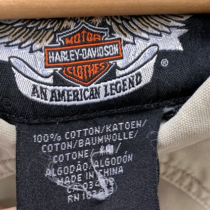 【中古品】【メンズ】 HARLEY DAVIDSON ハーレーダビッドソン SLEEVELESS SHIRT ベスト トップス ブランド 古着 145-250427-gm-15-fuz サイズ：3XL カラー：カーキ 万代Net店