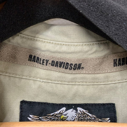 【中古品】【メンズ】 HARLEY DAVIDSON ハーレーダビッドソン SLEEVELESS SHIRT ベスト トップス ブランド 古着 145-250427-gm-15-fuz サイズ：3XL カラー：カーキ 万代Net店