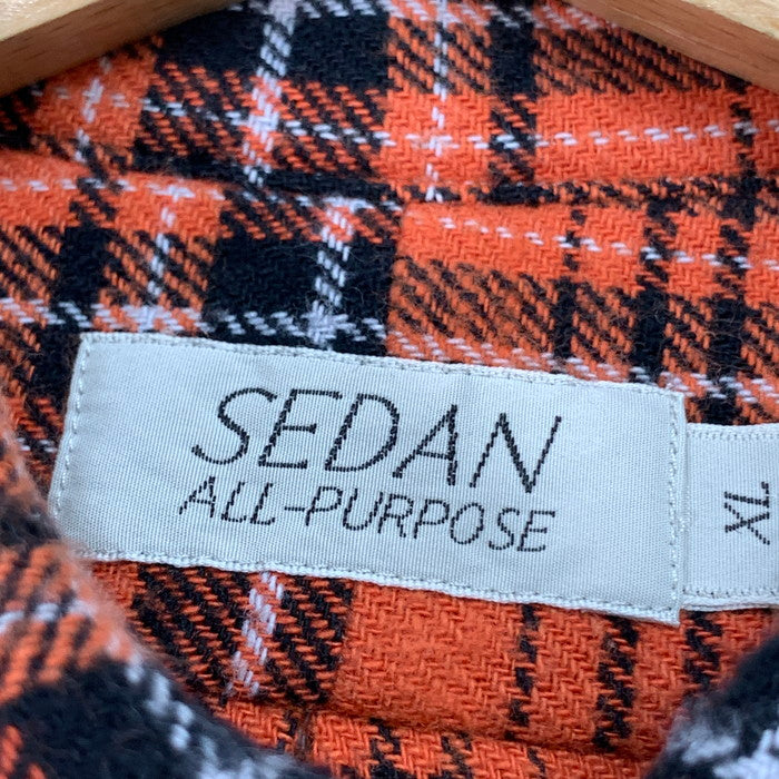 【中古品】【メンズ】 SEDAN ALL-PURPOSE 長袖シャツ ブランド 古着 140-251122-gm-02-fuz サイズ：XL カラー：オレンジ チェック 万代Net店