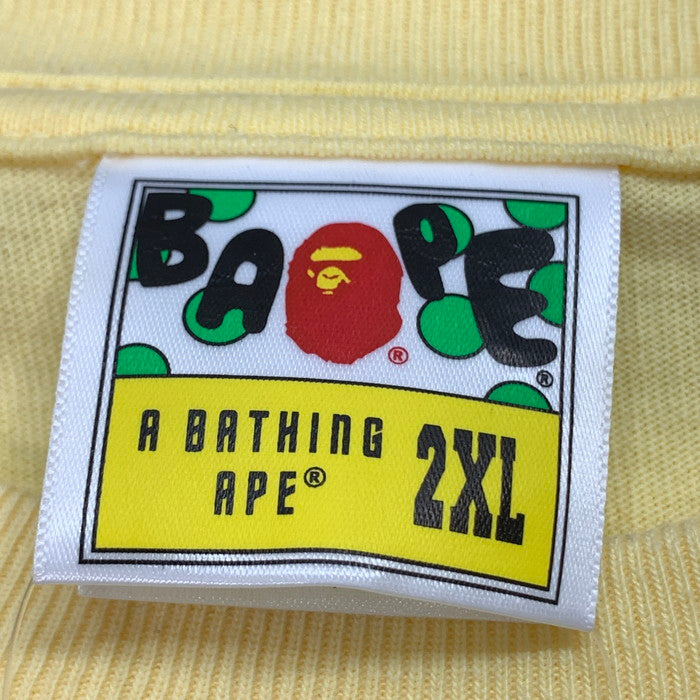 【中古品】【メンズ】 A BATHING APE アベイシングエイプ カレッジロゴ 長袖Tシャツ ブランド 古着 142-251115-gm-09-fuz サイズ：2XL カラー：イエロー 万代Net店