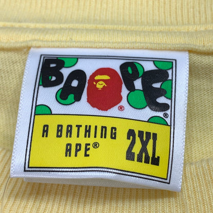 【中古品】【メンズ】 A BATHING APE アベイシングエイプ カレッジロゴ 長袖Tシャツ ブランド 古着 142-251115-gm-09-fuz サイズ：2XL カラー：イエロー 万代Net店