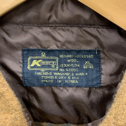【中古品】【メンズ】 KMART 80s ガンパッチ長袖ウールシャツ トップス ブランド 古着 145-250920-gm-31-fuz サイズ：XL カラー：ベージュ 万代Net店