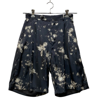 【中古品】【メンズ】 JUHA ユハ 10230804-2 FLORAL EASY SHORTS フローラル イージー ショーツ ショートパンツ ボトムス 151-260703-kh-08-izu サイズ：4 カラー：ブラック×ホワイト系 万代Net店