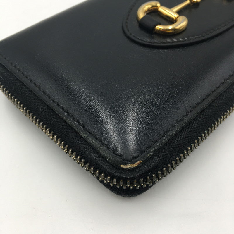 【中古品】【レディース】 GUCCI グッチ HORSE BIT ROUND ZIP WALLET 621889 ホースビット ラウンド ジップ ウォレット 長財布 ロングウォレット 181-250523-KS-07-tei カラー：BLACK 万代Net店