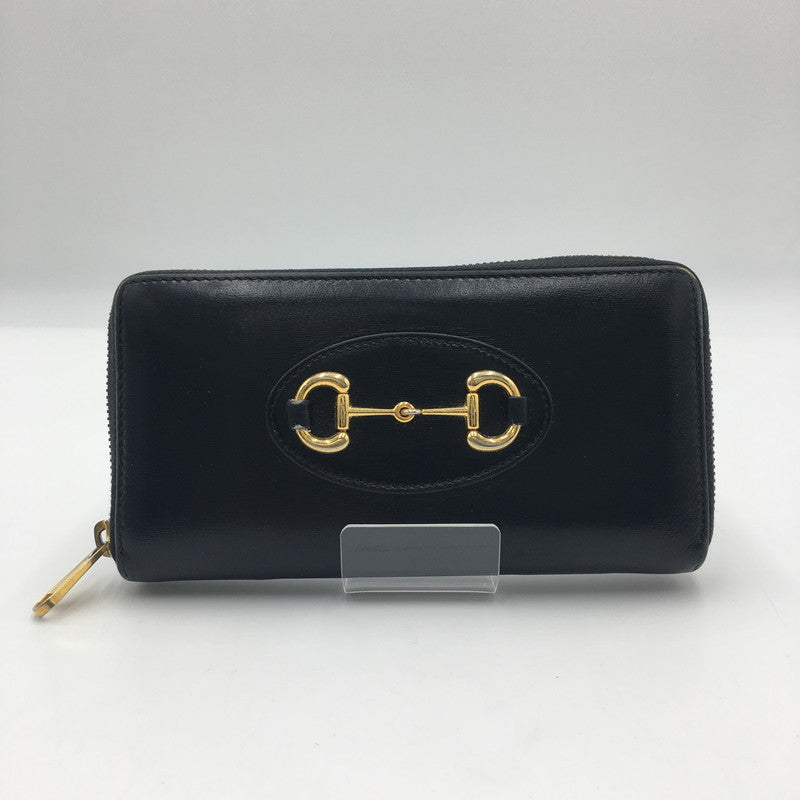 【中古品】【レディース】 GUCCI グッチ HORSE BIT ROUND ZIP WALLET 621889 ホースビット ラウンド ジップ ウォレット 長財布 ロングウォレット 181-250523-KS-07-tei カラー：BLACK 万代Net店