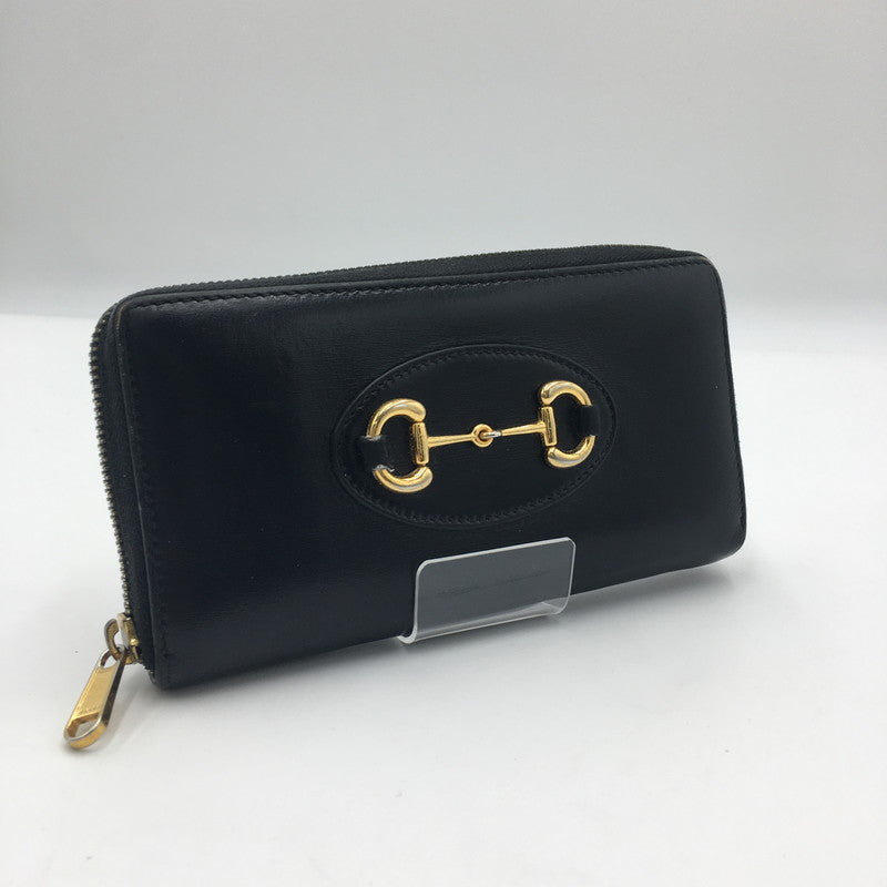 【中古品】【レディース】 GUCCI グッチ HORSE BIT ROUND ZIP WALLET 621889 ホースビット ラウンド ジップ ウォレット 長財布 ロングウォレット 181-250523-KS-07-tei カラー：BLACK 万代Net店