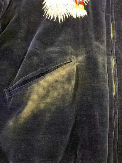 【中古品】【メンズ】 VINTAGE 50S 白虎×龍×日本地図 REVERSIBLE SOUVENIR JACKET スカジャン アウター 146-240930-AS-10-min サイズ：S カラー：ネイビー 万代Net店
