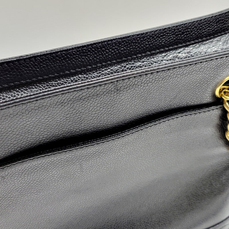 【中古品】【レディース】 CHANEL シャネル トリプルココマーク キャビアスキン チェーン トートバッグ ハンドバッグ ショルダーバッグ カバン 鞄 182-240718-as-03-izu カラー：ブラック 万代Net店
