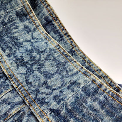 【中古品】【レディース】 CHANEL シャネル CAMELLIA DENIM FLARE SKIRT P53816V40517 イタリア製 国内正規 カメリア デニムスカート プリーツ フレア 168-240803-mk-04-izu サイズ：38 カラー：インディゴ 万代Net店