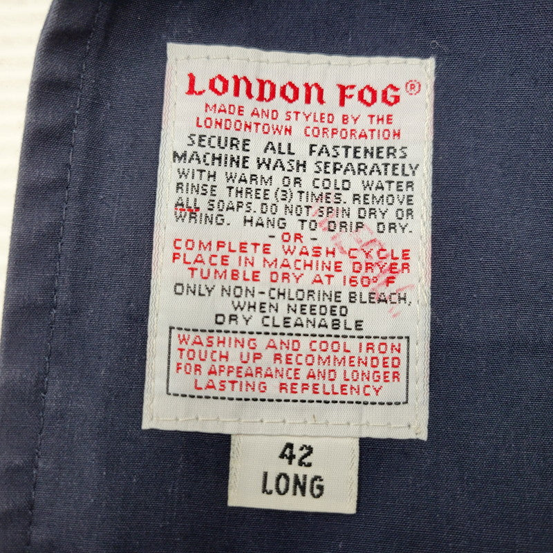 【中古品】【メンズ】  LONDON FOG ロンドンフォグ 80S SOUTIEN COLLAR COAT ステンカラーコート USA製 アウター 146-241112-as-31-izu サイズ：42 カラー：ネイビー 万代Net店