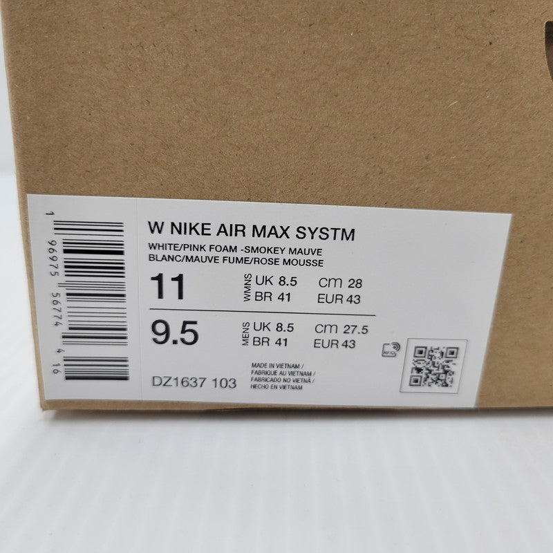 【中古美品】【メンズ】 NIKE ナイキ DZ1637-103 WOMEN'S AIR MAX SYSTM ウィメンズ エアマックス WHITE/SMOKEY MAUVE/GUM MEDIUM BROWN/PINK FOAM ホワイト/スモーキーモーブ/ガムミディアムブラウン/ピンクフォーム スニーカー シューズ 靴 160-241207-mm-05-izu サイズ：28.0cm 万代Net店