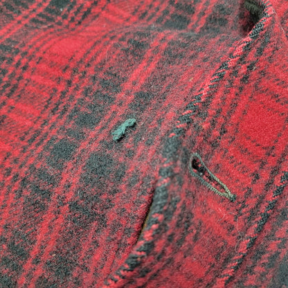【現状渡し品】【メンズ】 WOOLRICH ウールリッチ 70S CHECK MACKINAW JACKET チェックマッキノージャケット TALONジッパー アウター 146-250316-as-21-izu サイズ：38 カラー：レッド×ブラック 万代Net店