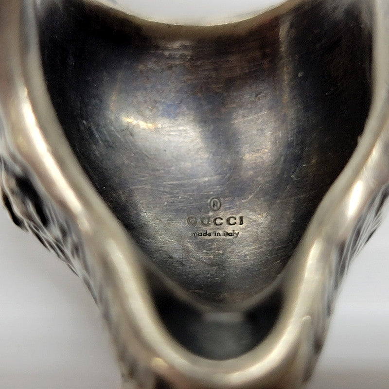 【中古品】【メンズ/レディース】 GUCCI グッチ SV925 ANGER FOREST WOLF HEAD RING アンガーフォレスト ウルフ ヘッド リング 指輪 アクセサリー 182-250425-as-16-izu サイズ：19 カラー：シルバー 万代Net店