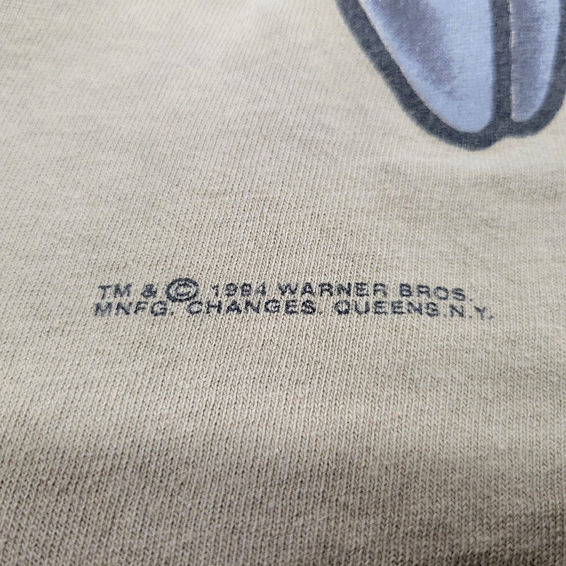 【中古品】【メンズ】 CHANGES チェンジーズ LOONEY TUNES c1994 TASMANIAN DEVIL DOUBLE SIDED PRINT PARODY SS TEE ルーニーテューンズ タズマニアンデビル 半袖Tシャツ USA製 両シングル 146-250426-as-29-izu サイズ：XL カラー：ベージュ系 万代Net店