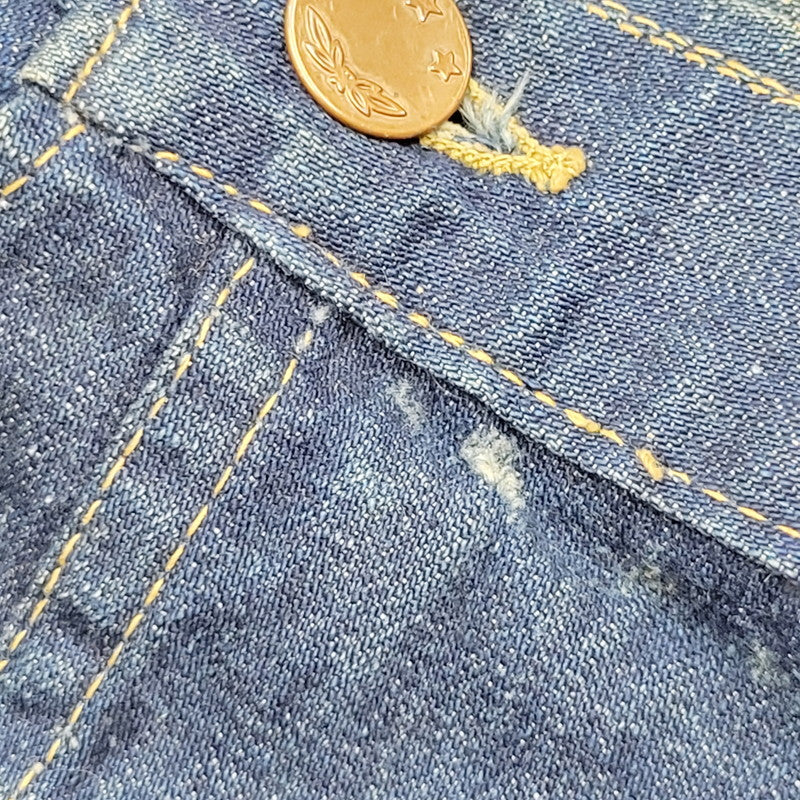 【中古品】【メンズ】 MONTGOMERY WARD モントゴメリー・ワード 月桂樹＆3連スター刻印ボタン 40S 101大戦 1POCKET 1ST DENIM JACKET デニムジャケット アウター 長袖 146-250512-ma-01-izu サイズ：不明 カラー：インディゴ 万代Net店