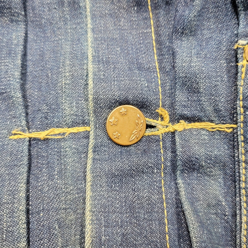 【中古品】【メンズ】 MONTGOMERY WARD モントゴメリー・ワード 月桂樹＆3連スター刻印ボタン 40S 101大戦 1POCKET 1ST DENIM JACKET デニムジャケット アウター 長袖 146-250512-ma-01-izu サイズ：不明 カラー：インディゴ 万代Net店