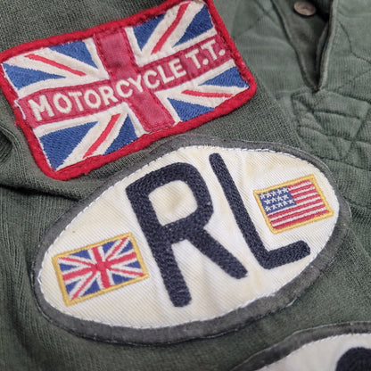 【中古品】【メンズ】 Polo by Ralph Lauren ポロバイラルフローレン MOTORCYCLE RUGBY SHIRT ラグビーシャツ 長袖 トップス 146-250826-as-09-izu サイズ：XL カラー：オリーブ 万代Net店