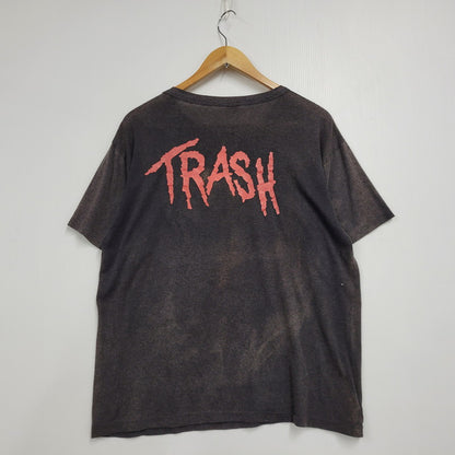 【現状渡し品】【メンズ】 INCREDIBLE c1989 80S ALICE COOPER TRASH BAND TEE T-SHIRT アリス クーパー トラッシュ Tシャツ カナダ製 半袖 トップス 146-241229-as-10-izu サイズ：L カラー：ブラック系 万代Net店
