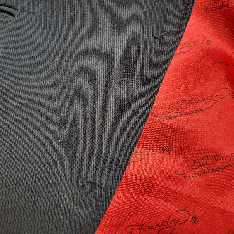 【現状渡し品】【メンズ】 ED HARDY エドハーディ DOCKING HOODIE TAILORED JACKET ドッキング フーディー テーラードジャケット アウター 146-251002-as-07-izu サイズ：S カラー：ブラック系 万代Net店