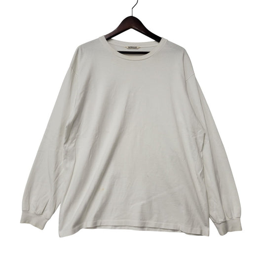 【中古品】【メンズ】 AURALEE オーラリー LUSTER PLAITING L/S TEE A00SP01GT ラスター プレーティング ロングスリーブ Tシャツ 長袖 トップス 140-251112-as-22-izu サイズ：4 カラー：ホワイト 万代Net店