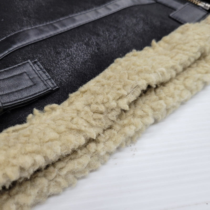 【中古品】【メンズ】 ALPHA INDUSTRIES アルファインダストリーズ FAKE MOUTON FLIGHT JACKET TA1548-075 フェイクムートン フライトジャケット アウター 145-251118-as-10-izu サイズ：L カラー：ブラック 万代Net店