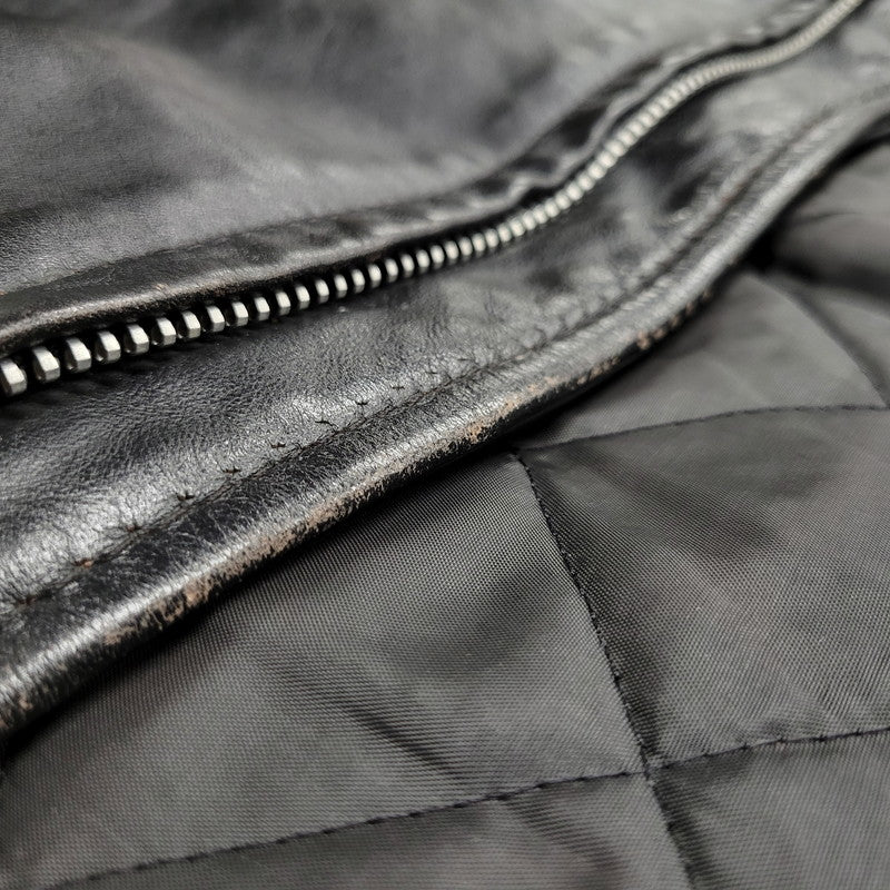 【現状渡し品】【メンズ】 schott ショット SINGLE RIDERS JACKET 641Q シングルライダースジャケット IDEALジッパー アウター 145-251118-as-11-izu サイズ：42 カラー：ブラック 万代Net店