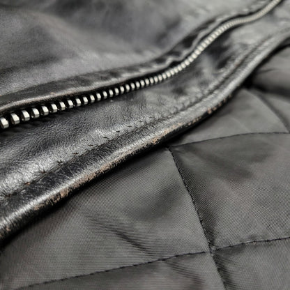 【現状渡し品】【メンズ】 schott ショット SINGLE RIDERS JACKET 641Q シングルライダースジャケット IDEALジッパー アウター 145-251118-as-11-izu サイズ：42 カラー：ブラック 万代Net店