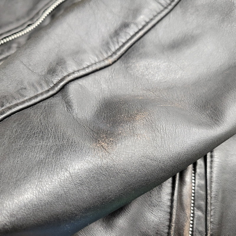 【現状渡し品】【メンズ】 schott ショット SINGLE RIDERS JACKET 641Q シングルライダースジャケット IDEALジッパー アウター 145-251118-as-11-izu サイズ：42 カラー：ブラック 万代Net店