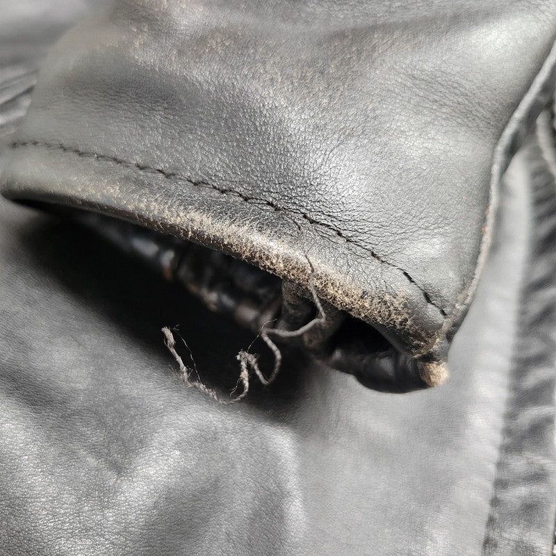 【現状渡し品】【メンズ】 schott ショット SINGLE RIDERS JACKET 641Q シングルライダースジャケット IDEALジッパー アウター 145-251118-as-11-izu サイズ：42 カラー：ブラック 万代Net店