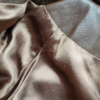 【現状渡し品】【メンズ】 OLD SUPREME オールド シュプリーム LEATHER DOWN JACKET レザー ダウン ジャケット アウター 149-251202-as-11-izu サイズ：XL カラー：ブラウン 万代Net店