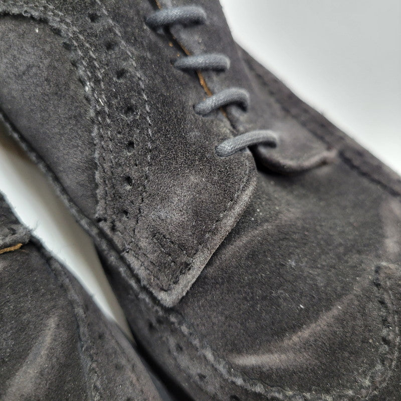 【中古品】【メンズ】 イングランド製 WING CHIP SUEDE LEATHER SHOES ウィング チップ スウェード レザー シューズ 靴 164-251216-cs-16-izu サイズ：9 カラー：ブラック 万代Net店