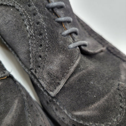 【中古品】【メンズ】 イングランド製 WING CHIP SUEDE LEATHER SHOES ウィング チップ スウェード レザー シューズ 靴 164-251216-cs-16-izu サイズ：9 カラー：ブラック 万代Net店