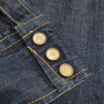 【中古品】【メンズ】 SKULL JEANS スカルジーンズ DENIM WESTERN LS SHIRT デニム ウエスタン ロングスリーブ シャツ 長袖 トップス 145-260113-as-10-izu カラー：インディゴ 万代Net店