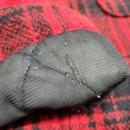 【中古品】【メンズ】 MANHATTAN マンハッタン CORDUROY COLLAR CHECK WOOL JACKET コーデュロイ カラー チェック ウールジャケット USA製 アウター 146-260118-as-05-izu サイズ：L カラー：レッド×ブラック 万代Net店