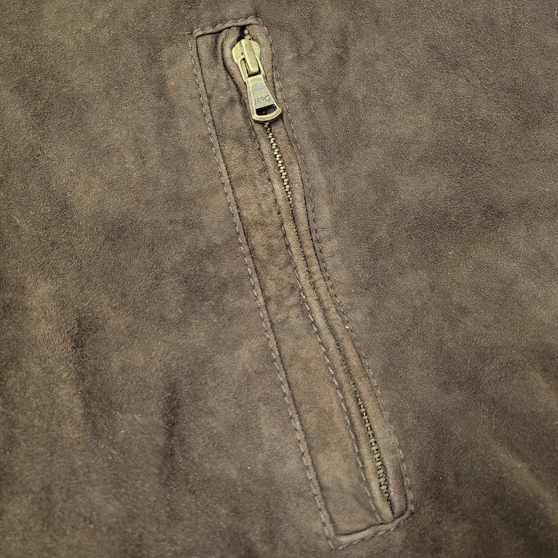 【中古品】【メンズ】 SUEDE BLOUSON JACKET スエード ブルゾン ジャケット アウター 長袖 146-260202-kh-04-izu サイズ：58 カラー：ブラウン 万代Net店