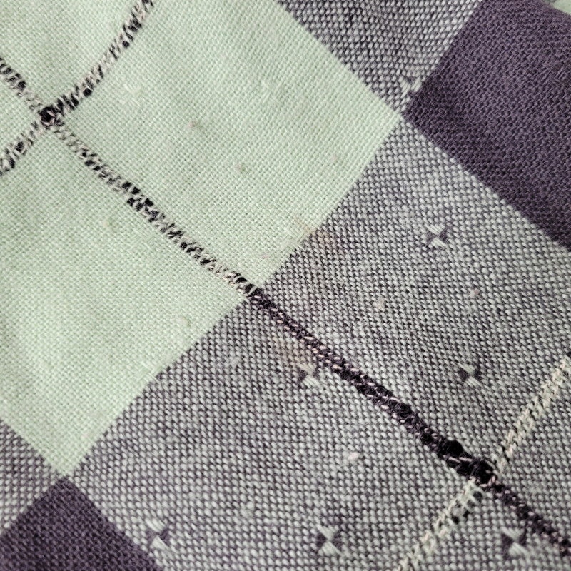 【中古品】【メンズ】 VINTAGE OPEN COLLAR CHECK LS SHIRT オープン カラー チェック ロングスリーブ シャツ トップス 長袖 146-260309-kh-08-izu カラー：ライトグリーン×ブラック 万代Net店