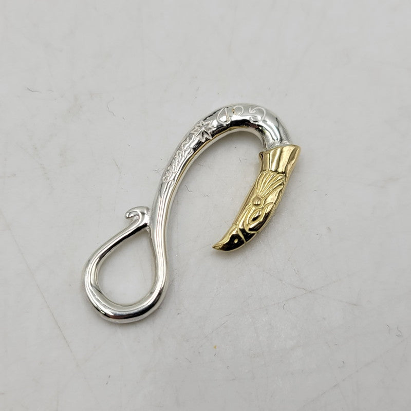 【中古品】【メンズ/レディース】 GOD SUNS ゴッドサンズ SV950 K18YG 頭金イーグルフックLL (プレーン) アクセサリー 192-260408-kh-04-izu カラー：シルバー×ゴールド 万代Net店