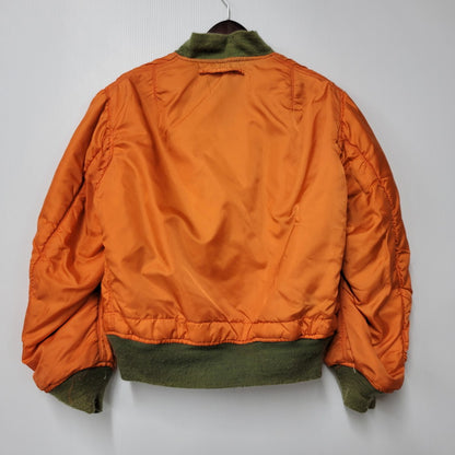 【現状渡し品】【メンズ】 ALPHA INDUSTRIES アルファインダストリーズ MA-1 FLIGHT JACKET 1615-573-8335 フライトジャケット USA製 145-260527-as-20-izu サイズ：M カラー：カーキ/オレンジ 万代Net店