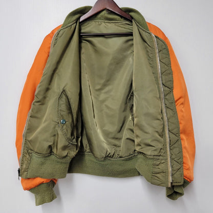 【現状渡し品】【メンズ】 ALPHA INDUSTRIES アルファインダストリーズ MA-1 FLIGHT JACKET 1615-573-8335 フライトジャケット USA製 145-260527-as-20-izu サイズ：M カラー：カーキ/オレンジ 万代Net店