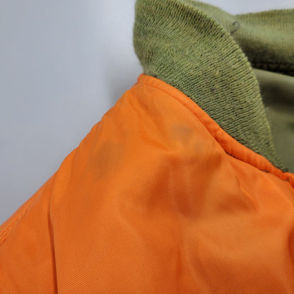 【現状渡し品】【メンズ】 ALPHA INDUSTRIES アルファインダストリーズ MA-1 FLIGHT JACKET 1615-573-8335 フライトジャケット USA製 145-260527-as-20-izu サイズ：M カラー：カーキ/オレンジ 万代Net店