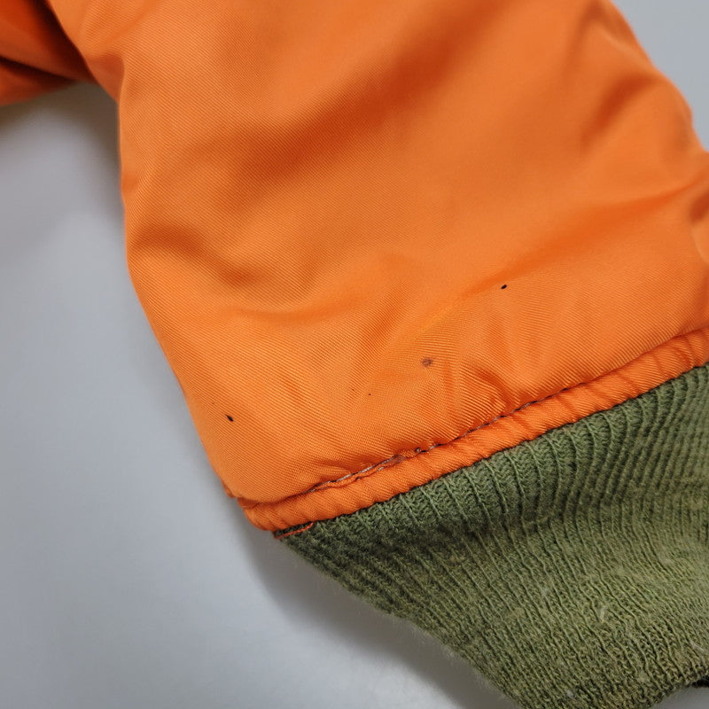 【現状渡し品】【メンズ】 ALPHA INDUSTRIES アルファインダストリーズ MA-1 FLIGHT JACKET 1615-573-8335 フライトジャケット USA製 145-260527-as-20-izu サイズ：M カラー：カーキ/オレンジ 万代Net店