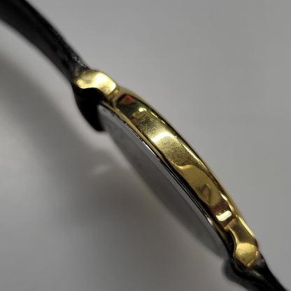 【現状渡し品】【メンズ/レディース】 LONGINES ロンジン ROUND FACE QUARTS 24742139 ラウンドフェイス クォーツ ゴールド文字盤 腕時計 197-250522-ay-17-izu カラー：ブラック×ゴールド 万代Net店