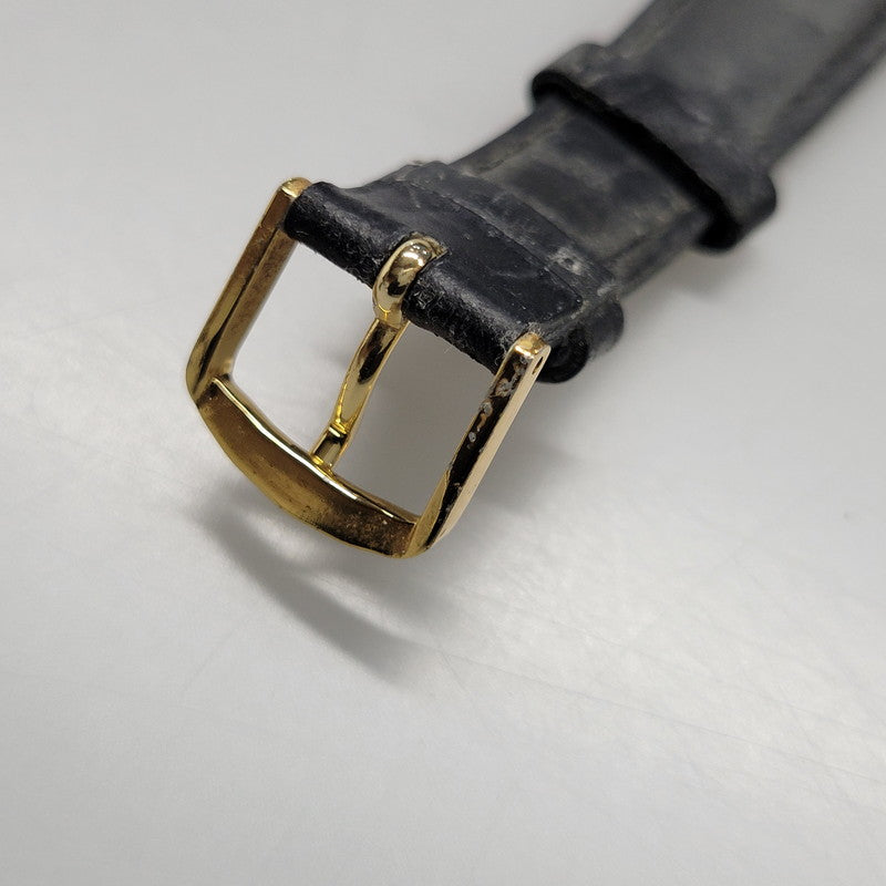 【現状渡し品】【メンズ/レディース】 LONGINES ロンジン ROUND FACE QUARTS 24742139 ラウンドフェイス クォーツ ゴールド文字盤 腕時計 197-250522-ay-17-izu カラー：ブラック×ゴールド 万代Net店