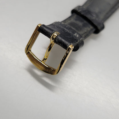 【現状渡し品】【メンズ/レディース】 LONGINES ロンジン ROUND FACE QUARTS 24742139 ラウンドフェイス クォーツ ゴールド文字盤 腕時計 197-250522-ay-17-izu カラー：ブラック×ゴールド 万代Net店
